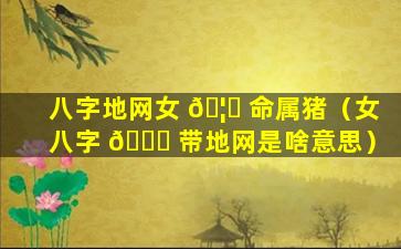 八字地网女 🦋 命属猪（女八字 🐛 带地网是啥意思）